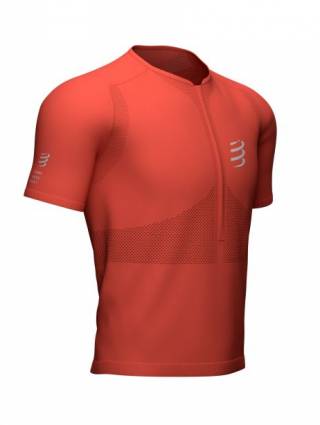 TRAIL HALF-ZIP FITTED SS TOP RED CLAY