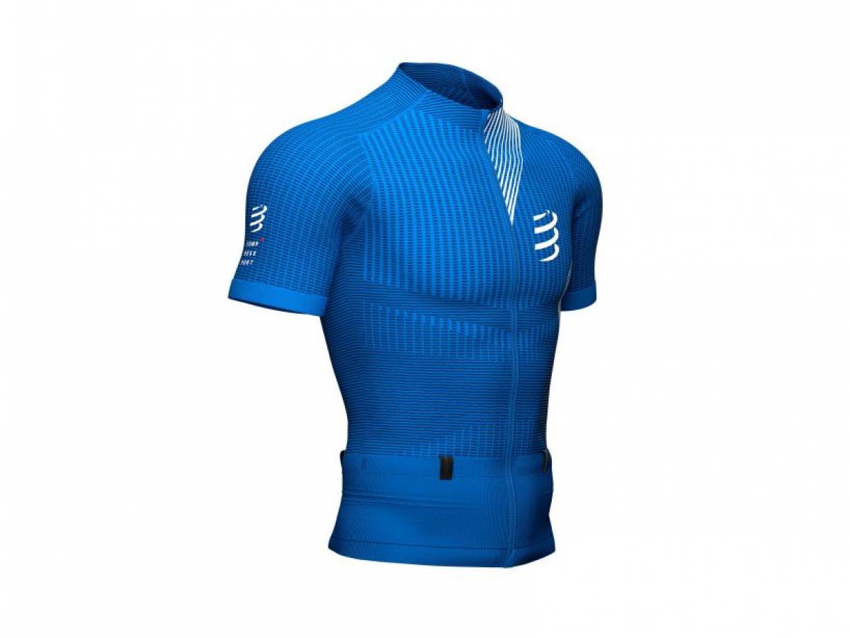 t-shirt-de-compression-trail-running-bleu